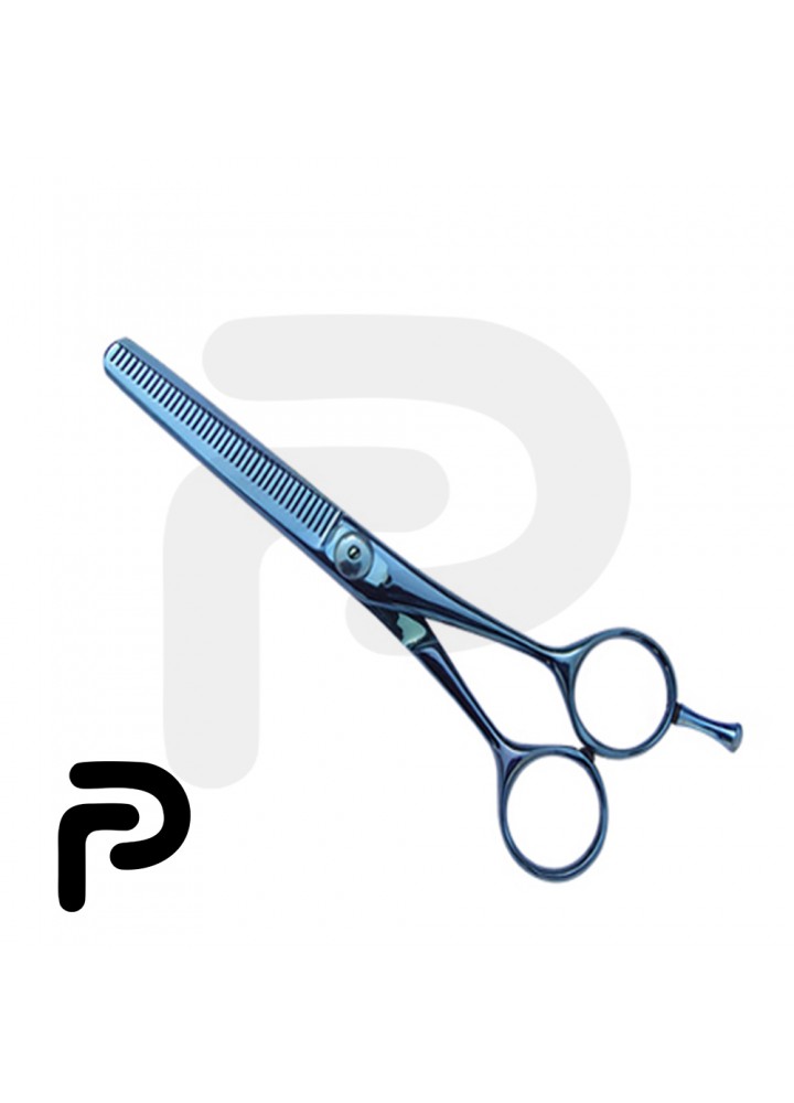 Blue titanium barber scissors